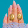 Victorian 18ct Gold Star-Set Pearl Oval Earrings