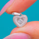 10ct White Gold Diamond Heart Charm