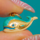 9ct Gold Enamel Novelty Whale Charm