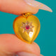 Victorian 15ct Gold Ruby Diamond Heart Pendant c.1896