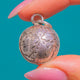 Antique French Acanthus Leaf Orb Charm, Silver & Rose Gold