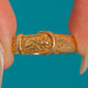 Chunky Engraved Antique 18ct Gold Buckle Ring, c.1901