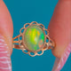 Vivid Mid-Century Vintage 9ct Gold Opal Flower Cluster Ring- 1.15ct Opal
