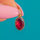 9ct Gold Georgian Foiled Flat-Cut Garnet Charm