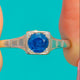 Art Deco Platinum Natural Sapphire Solitaire Ring, 0.50ct Sapphire