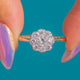 Antique 18ct & Gold Platinum Diamond Cluster Engagement Ring, 0.65ct