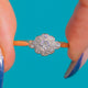 Art Deco 18ct Gold Diamond Cluster Engagement Ring
