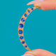 Antique 9ct Gold Natural Sapphire & Rose-Cut Diamond Crescent Pendant