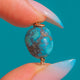 Antique Turquoise Matrix Charm, 9ct Gold Bail