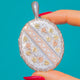 Victorian Aesthetic Silver Oval Locket, Yellow Gold & Rose Gold Floral Detail and Greek Key Design